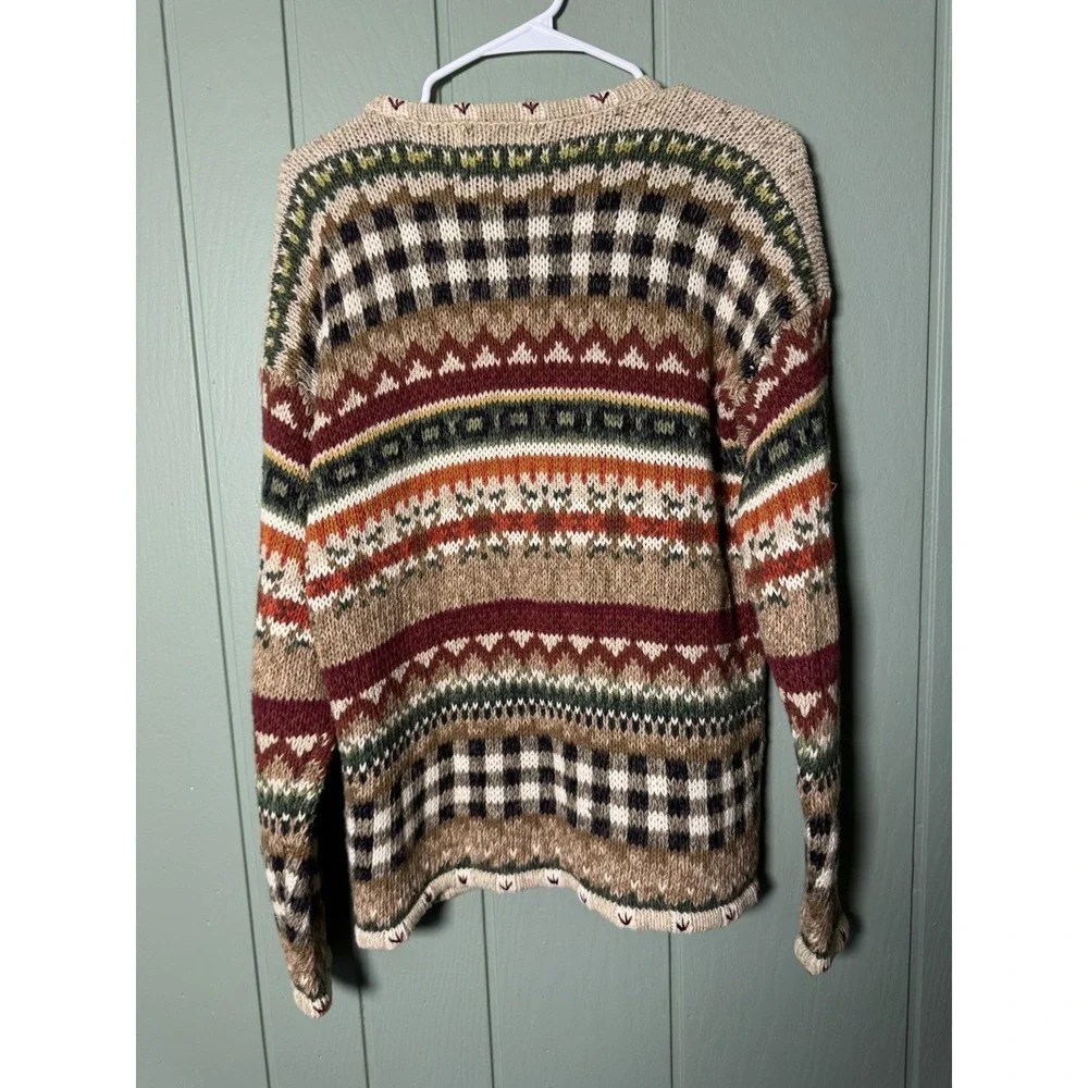 Vintage '00 Heirloom Collectibles Autumn Harvest Knit Cardigan Sz M Grannycore - Picture 8 of 8